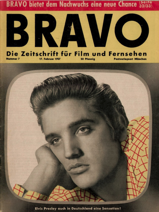 Bravo vom 17. Februar 1957. Zum ersten Mal war Elvis Presley auf dem Titel zu finden.