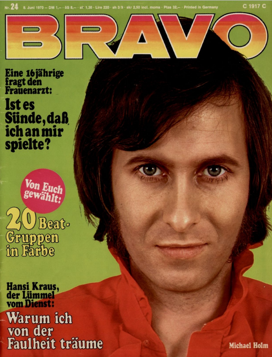 Bravo 24/1970, Michael Holm, der erste Artikel von Peter Maffay, die 20 beliebtesten Bands des Jahres und mehr.